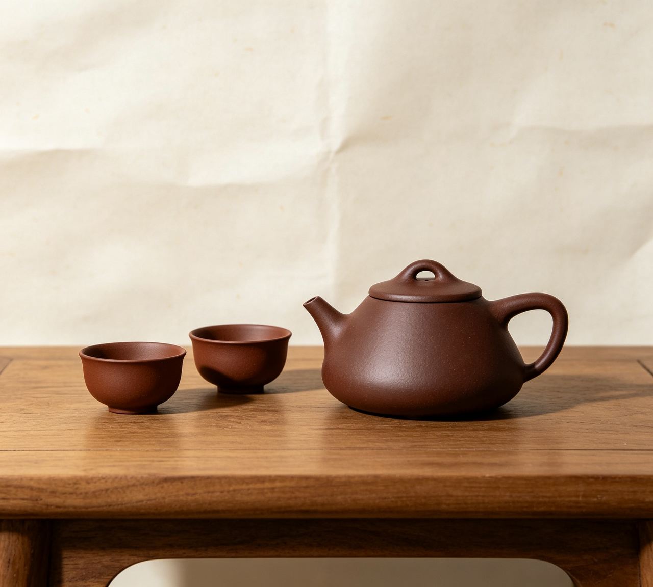 紫砂壶与紫砂品茗杯